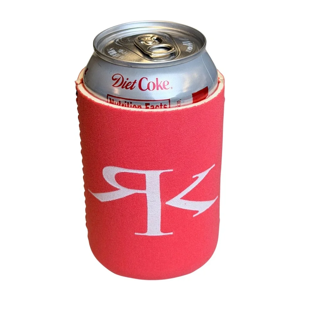 Reckless Kelly Can Cooler Koozie Pink Neoprene Merch Logo Flaming Cowboy Boot